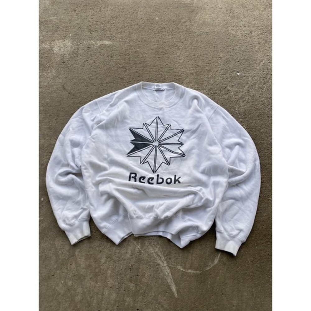 Vintage GAP Sport Sweatshirt Mens XL White Reebok Graphic Pullover Fleece 90s‎